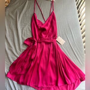 Free People Hot Pink Silkie Cocktail Dress